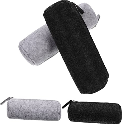 HOUDERCO 4Stücke Filz Schreibwarenbeutel Teiliges Multifunktionale Bleistifttasche für Schule Reisen und Kosmetik Strapazierfähige und Tragbare Filztasche Zwei Farbtönen
