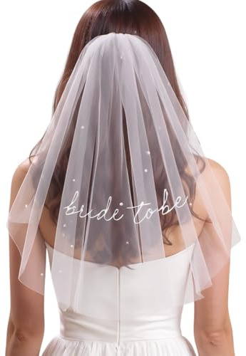 Alyxen Bride To Be Embroidered Veil, Bachelorette Party Decorations,Bride Veil With Comb,White Veils Headband For Brides,Wedding Veils For Party Favors,Wedding,Bachelorette Gifts For Brides