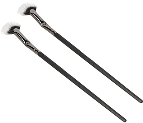 YUMILI Double Layer Prevent Clumping 120° Angle Fan Brush Lash Mascara Application Brushes, 2pcs for Replacements, Easily Fits Your Eye Shape,Firm Copper Tube Handle