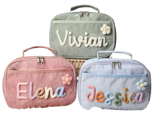 Bolsa De Almuerzo Personalizada Para Niñas, Bolsa Térmica Con Diseño Personalizado Con Nombre, Bolsa De Almuerzo Para La Vuelta Al Cole Con Estampado Divertido
