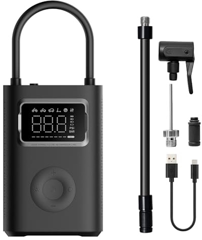XIAOMI Portable Electric Air Compressor 2 Pro - 5 Modus, 150 PSI, 2500 mAh Batterie mit, Digitale Anzeige & LED-Licht, USB-C – perfekt für Autos, Fahrräder, Motorräder,E-Roller und Ball