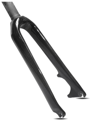 DHNCBGFZ Carbonfaser-Starrgabeln 20 BMX-Fahrradgabel 451 1-1/8 Gerades Rohr Scheibenbremse Fahrrad-Hartgabel 9 * 100mm Schnellspanner(Glossy)