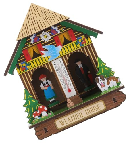 WRITWAA Baromètre Hygromètre Thermomètre Mural pour Maison Intérieur, Instrument Météo Précis, Design Suspendu Compact, Affichage Température et Humidité, Utilisation Couleur Aléatoire