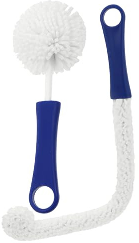 ELAYARD Lot de 2 Brosses à Récurer Flexibles pour Verres à Vin et Carafes Brosse de Nettoyage Longue 42 CM Tête Large Brosse Ronde Outil Multifonction pour Bouteilles et Flûtes