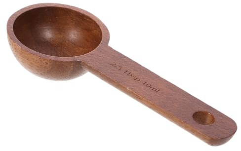 Tofficu Cuchara Medidora de Madera Negra para Café Molido, 10 Ml, Cuchara Práctica para Té y Especias, Pala Portátil Multifunción para Cocina en Hogar