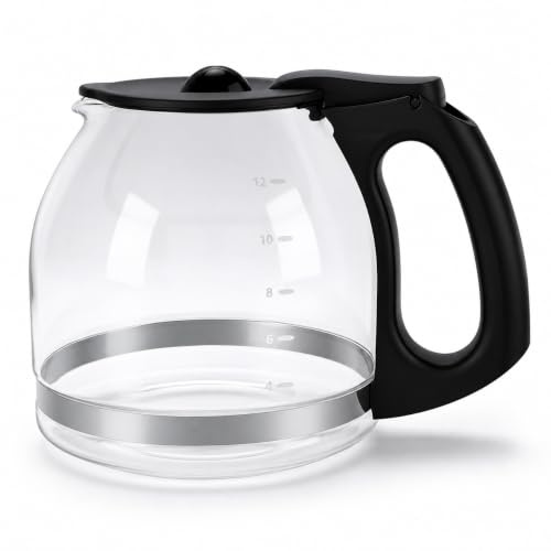 Elprico 12-Cup Coffee Pot Replacement, 1.8L Coffee Maker Carafe Pot, Borosilicate Glass with Sturdy Handle for Most Standard Makers,Perfect for Home, Office