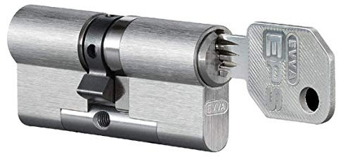 EVVA EPS Doppelzylinder mit 3 Schlüssel + Sicherungskarte, einzelschließend oder gleichschließend, Schließanlage, Zylinderschloss Türschloss, Länge A:41 mm I:66 mm