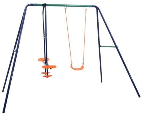 vidaXL Schaukelset mit 3 Sitzen Schaukelgestell Schaukelgerüst Kinderschaukel Garten Schaukel Wippe Gartenschaukel Spielplatz Set Stahl
