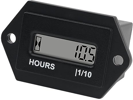Jayron LCD digital drifttimmemätare återställbar TOT inget batteri, används för gräsklippare ATV UTV kedjesågsnömobil och de flesta drivna enheter (AC 86–230 V)