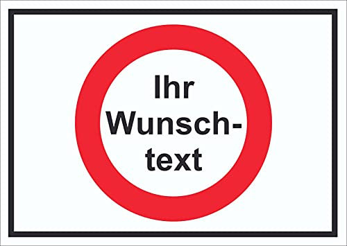 HB-Druck Wunschtext verboten Symbol Schild A5 Rückseite selbstklebend