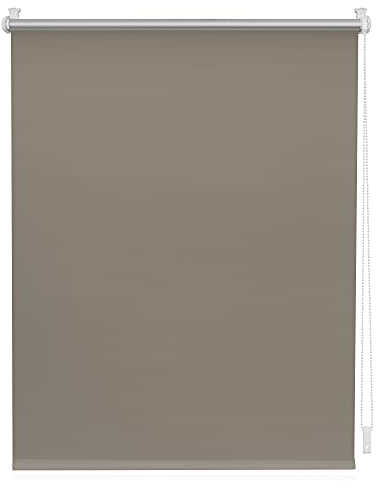 Lichtblick Thermorollo ohne Bohren, Klemmfix, Verdunklungsrollo, Hitzeschutz, Sichtschutz, Wandmontage, Deckenmontage, Rollo für Fenster und Türen Taupe,B95 x H150 cm
