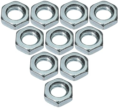 AERZETIX - C49449 - Juego de 10 Tuercas bajas M5 hexagonales/6 lados - contra tuercas con rosca métrica - en acero galvanizado