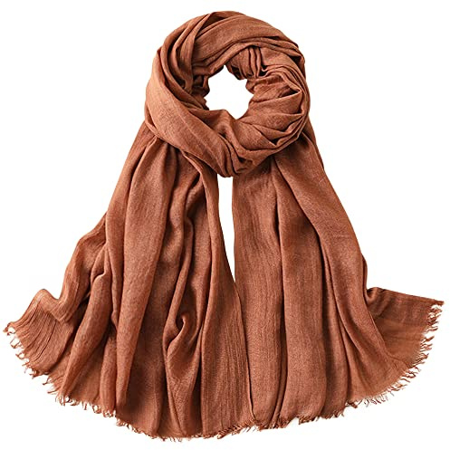 Camilife Damen Herren Viskose Langer Schal Tuch Stola Halstuch Sonnenschutz Groß Strand Schultertuch Tuch Wickeln mit Fransen Super Weich Komfort für Frühling Einfach Basic 95×195cm - Einfarbig