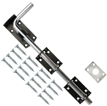 TERF® Heavy Duty Garage Door Bolt 375mm (15 inch) Including Fixing Screw Garage Door Drop Down Bolts Use for Garage Door Garden Gate Lock Shed - Pack of 1