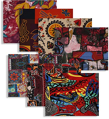 Stoffe Zum Nähen,Indien stoff meterware 7 Stück,Ethnische Fabric Baumwollstoff Patchwork Stoffe 19,5 x 15,7 Zoll/ 50 x 40 cm Für Nähen Von Gesichtsschutz Bastelprojekten