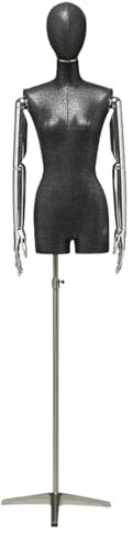Schneiderpuppe Verstellbar Ausgestattet Überzogen mit Exquisitem und Zartem Slub-Stoff, Leicht Verstellbarer Metallsockel, Schaufensterpuppe Weiblich Anwendbar auf Kleiderständer, Boutique, Bekleidung
