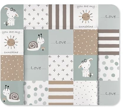 Julius Zöllner Wickelauflage Softy 85x75 cm - Wickelunterlage - wasserdicht und abwischbar - Made in Germany – Oeko-Tex Standard 100 – Patch blue