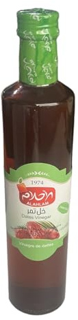 ALAHLAM Dates Vinegar Natural, No Sugar Added, Glass Bottle 500mL, 17.64oz