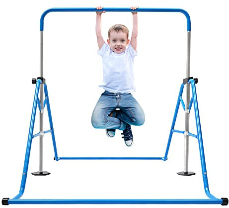 SuhoFutus Turnreck Gymnastik Kinder, Gymnastik-Klappbarren Horizontaler Barren, Garten Reck Reckstange Turnstangen Horizontale Training Bar, Höhenverstellbar 115-155cm, für Kinder Heimtraining