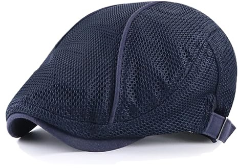 YAMEE Baskenmütze Herren Atmungsaktive Mesh,Barett Herren Hut Sonnenschutz,Schiebermütze Unisex Verstellbar,Sonnenhüte Männer Sommermütze für Outdoor-Aktivitäten