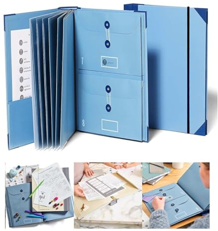 in Case I Go Missing Binder, Folio Document Organizer Binder Multipurpose Important Document Storage Folder Protective File Storage for Work Office School Home