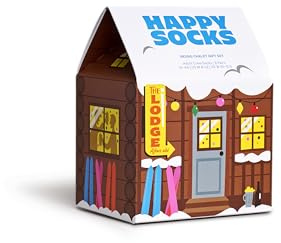 Happy Socks Lot de 2 Chaussettes - Chaussettes pour Amateurs de Ski - Coffret Cadeau Rigolo pour Noël et Anniversaire