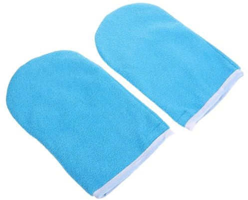 PLAFOPE Guanti per Paraffina Riutilizzabili in Poliestere Blu, Facili da Pulire e Mantengono Calore, per Trattamenti Spa Mani