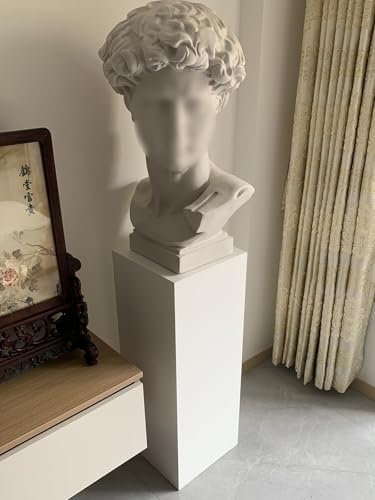 Podest Säule verkaufsständer pedestal Sockelständer Zur Präsentation Schwerer Statuen, Holz Quadratische Sockelsäule Für Partys, Messen, Eingangsbereiche Und Bekleidungsgeschäfte, Weiß(24x24x51 in)