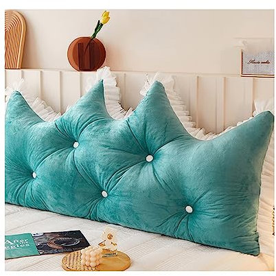Mswborml Krone Lesen Kissen Bett Rückenlehne Rückenkissen, Kristallsamt Rückenlehne Bett 200cm 180cm 150cm 120cm, Waschbar Rückenlehne Bett Kopfteil mit Abnehmbarem Bezug,E,200x18x70cm/79x7x27inch