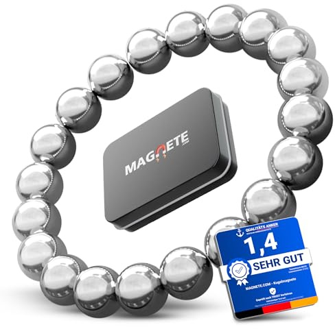 20 Neodym Power Magnet Silber - Kugelmagnet extra stark rund Durchmesser 8 mm - Starke Magneten Haftkraft ca. 0,9 kg - Supermagnet - Magnete für Whiteboard, Pinnwand, Magnettafel, Werkstatt