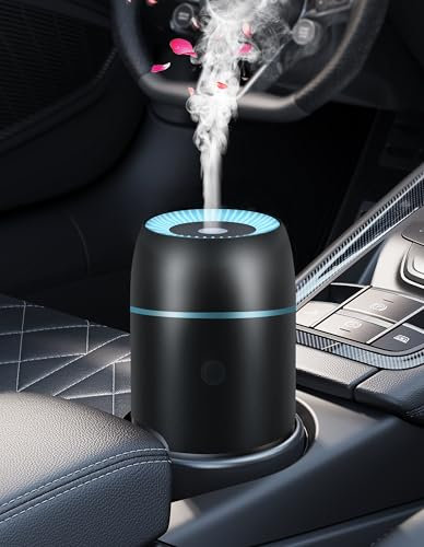 Portable Car Aromatherapy Diffuser - 100ml Mini Ultrasonic Essential Oil Diffuser & Humidifier - USB-Powered for Vehicle, Home, Office, Bedroom - Compact & Quiet, Black
