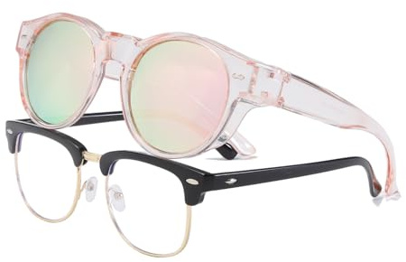 Long Keeper Polarisierte Überzieh Sonnenbrille Damen Runde Sonnenbrillen über Brillen Trendige Überbrille für Brillenträger Fahren Reisen Passen Über Sonnenbrillen