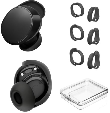 Pucgue Lot de 3 paires d’embouts pour écouteurs Bose QuietComfort (2024) - Accessoires en silicone pour écouteurs Bose QC - Kit d'ajustement antidérapant - Taille S, M, L - Noir