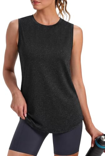 Gyabnw Damen Sport Tanktop ärmellos mit offenem Rücken | Für Yoga, Fitness, Running und Training, als ärmelloses Sportoberteil im Sommer