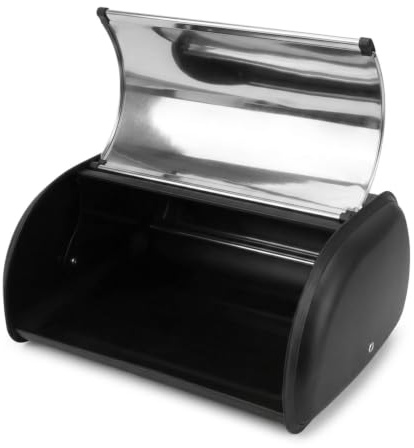 ZenithAur Metal Bread Box, Large Capacity Iron Bread Bin with Roll Top Lid for Kitchen Countertop, Nice for Loaves, Bagels, and Homemade Treats (ZenithAurUitsX-11)
