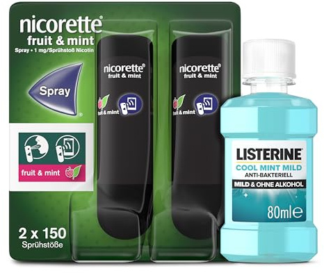 NICORETTE Fruit & Mint Spray & Listerine Cool Mint mild 80ml