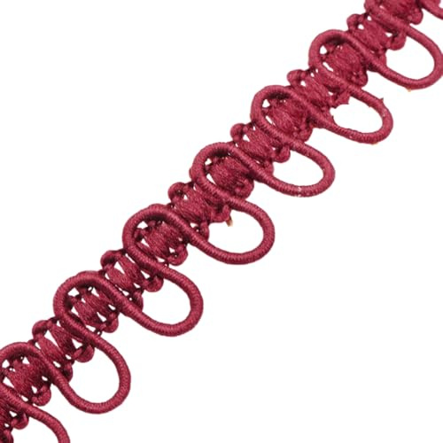 25 Yard Knopflochband 1,7cm Elastische Borte mit Knopfschlaufen DIY | Ideal als Nähzubehör zum Annähen, Verzieren und Gestalten von Stoffen, Kleidungsstücken und Accessoires.