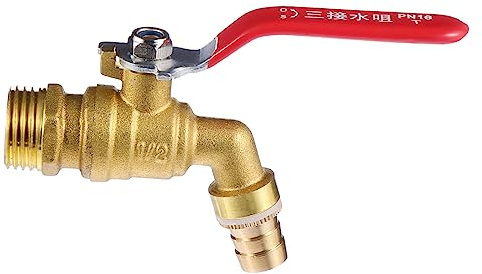jojofuny Single Handle Brass Hot Water Tap for Boiler Drain Kitchen Use Ball Valve and High-Temperature Function
