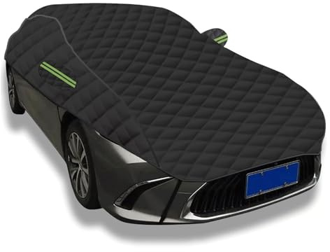Mezza Copertura per Aston Martin Vanquish | 4850 x 2120 x 1290 mm | con Cotone copriauto Tutte Le Stagioni Telo Auto antigrandine per Impermeabile Antipolvere Protezione UV(Black)