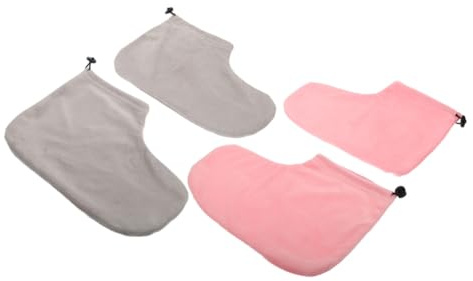 LALADEFIEE Lot De 2 Couvre-pieds Chauffants En Peluche Pour Thérapie Paraffine, Élastiques, Légers Et Pratiques, Pour Soins Spa Et Beauté Des Pieds
