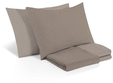 PARAMAISON Copripiumino Matrimoniale 250x220 cm in Microfibra Bicolore, Set con 2 Federe 80x50 cm, Morbido e Ipoallergenico | Sabbia/Tortora