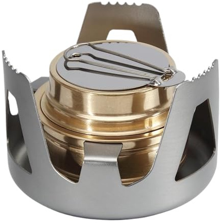 Alcohol Stove, 3.82x3.82x1.81 Adjustable Temperature Mini Spirit Burner, Portable Camping Stove, Lightweight Backpacking, Outdoor Camping Burner for BBQ Cooking Picnic