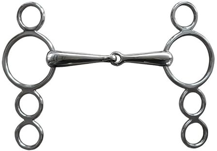 Oxtxuzdm 3 anelli di metallo bavaglio bit in acciaio inox cavallo snodato bocca di ricambio bocchino attrezzature cavallo bocca snodata