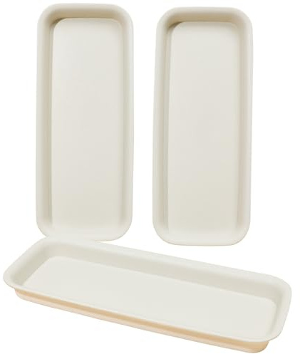 Hemobllo Sottobicchieri in plastica per vasi di fiori, 3 pezzi, resistenti agli urti, per vasi interni ed esterni, beige, 33 cm