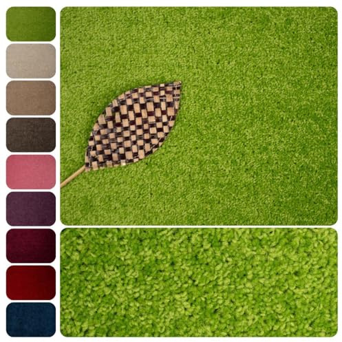 Teppichboden Meterware Auslegware Velours Hochflor | 4m breit, hell-grün, 200x400cm