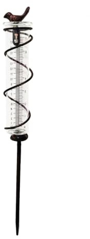 Générique Pluviomètre, Pluviomètre Antigel, Pluviomètre avec Pique Métallique, Extérieur Pluviomètre en Verre Mesureur d'eau De Pluie, Oiseau De Jardin Pluviomètre pour Jardin, Gazon