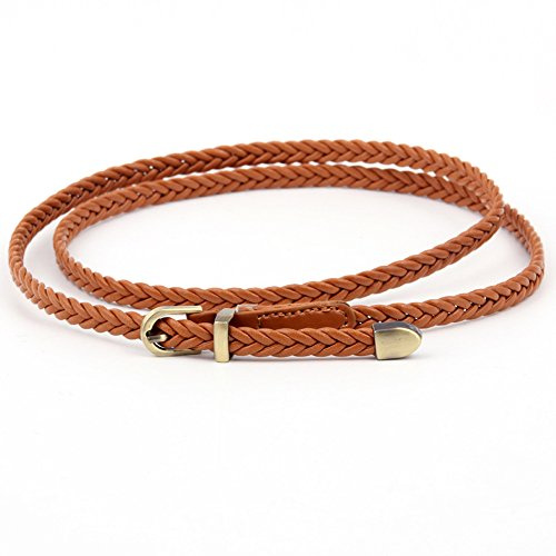 Cheerlife Damen Schmaler Flechtgürtel 0,8cm Geflochten Gürtel Vintage Taillengürtel Kleid Belt Gürtel