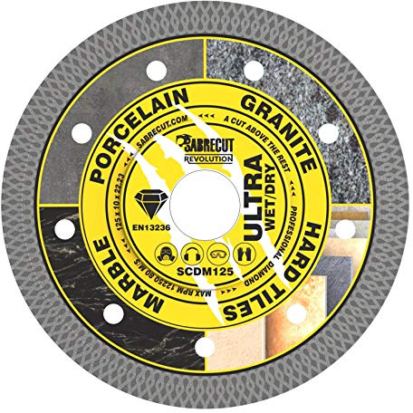 SabreCut 1pc SCDM125 125mm x 22.23mm Bore Mesh Turbo Diamond Cutting Disc | High-grade diamond construction provides fast, clean and durable dry cutting with no water cooling required