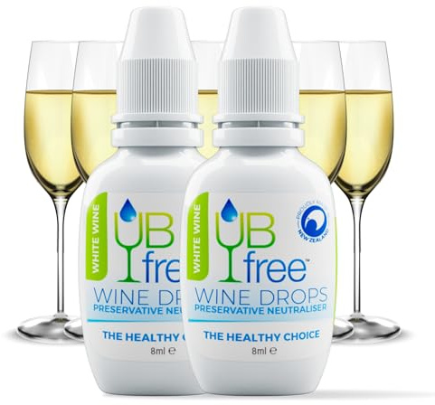 UBfree Wine Solfite Remover - Goditi il ​​vino bianco senza mal di testa e allergie, un'alternativa biologica e discreta a una bacchetta per vino o un filtro per vino, prodotto in Nuova Zelanda