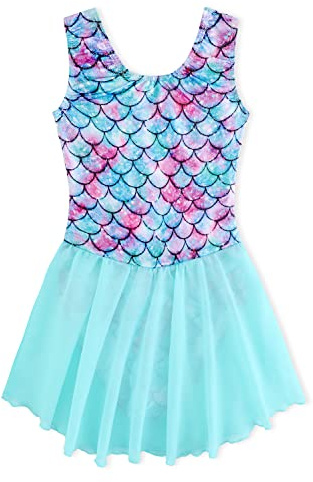 EQSJIU Toddlers Leotards for Gymnastics Dance Skirted 3t 4t Dresses Ballet Dress Bodysuits Mermaid Print